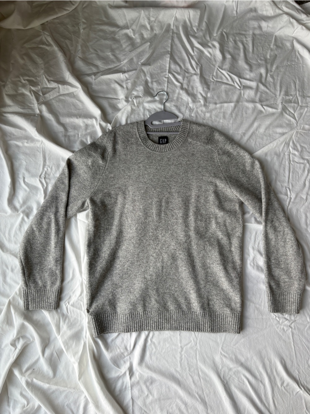 GAP Light Gray Ribbed Crewneck Sweater